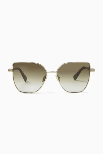 Concerto Butterfly Sunglasses in Metal