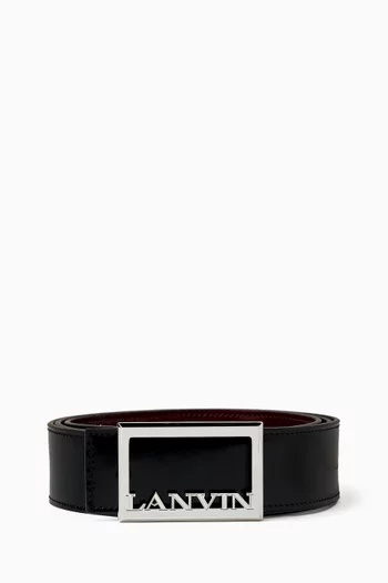 Signature Logo Reversible Belt in Patent Leather