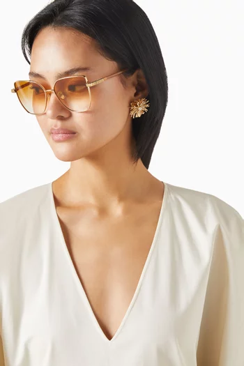 Concerto Butterfly Sunglasses in Metal