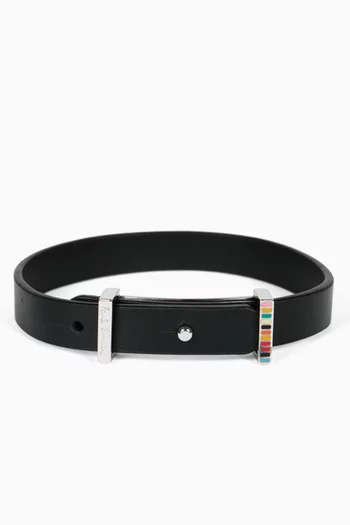 Signature Buckle Bracelet in Leather