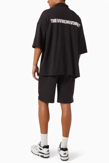 High-neck Exaggerated-sleeve T-shirt in Softskin100©