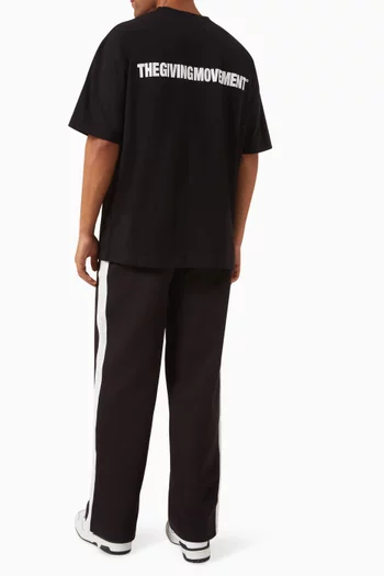 Back-print Oversized T-shirt in Organic Cotton-blend