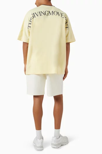Oversized Curved-print T-shirt in Organic Cotton-blend
