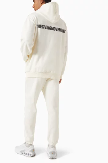 Back-print Oversized Zip Hoodie in Organic Cotton-blend