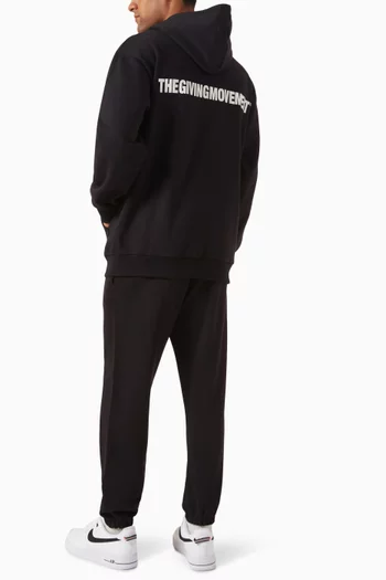 Back-print Oversized Zip Hoodie in Organic Cotton-blend