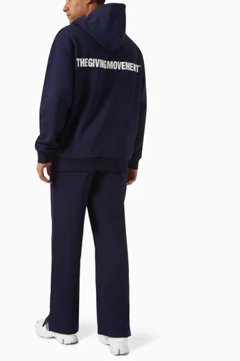 Back-print Oversized Hoodie in Organic Cotton-blend