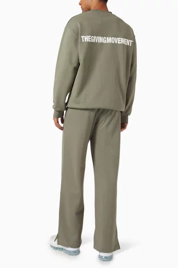 Back-print Oversized Sweatshirt in Organic Cotton-blend