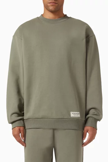 Back-print Oversized Sweatshirt in Organic Cotton-blend