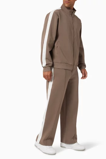 Logo-stripe Wide-leg Sweatpants in Organic Cotton-blend