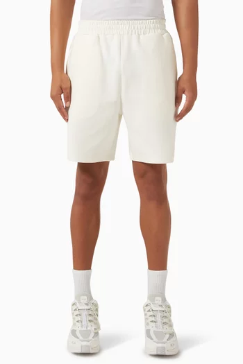 Embossed-logo Midi Track Shorts in Organic Cotton-blend