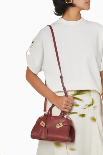 Mini Hug Bag in Metallic Leather