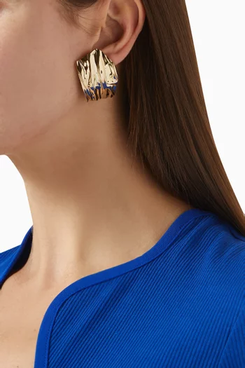 Draped Earrings in Gold-tone Brass