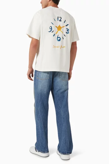 Clock Acrylic T-shirt in Cotton