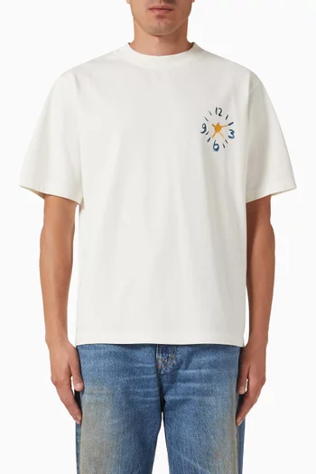 Clock Acrylic T-shirt in Cotton