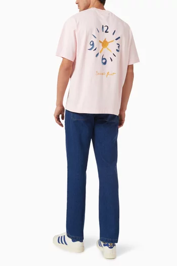 Clock Acrylic T-shirt in Cotton