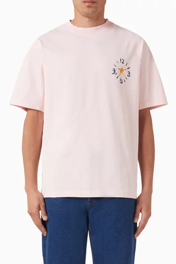 Clock Acrylic T-shirt in Cotton