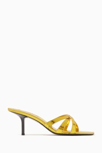 Julie 65 Mule Sandals in Metallic Leather