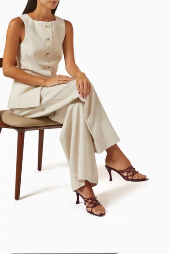 Malaya Mule Sandals in Creased Leather