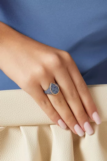 Pear-shaped Sapphire Signet Ring in 9kt Yellow Gold