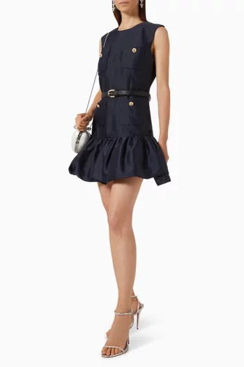Bubble-skirt Mini Dress in Taffeta