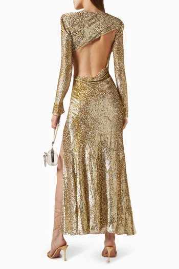 Open-back Dress in Fil Coupé