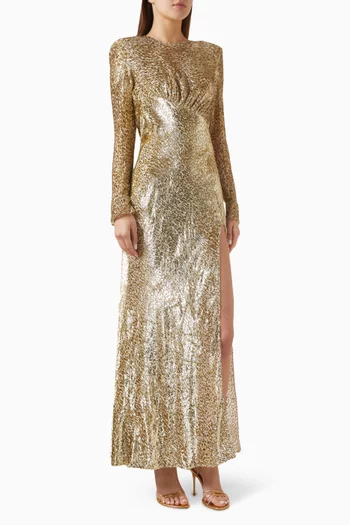 Open-back Dress in Fil Coupé