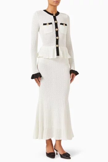 Pointelle-knit Midi Dress in Viscose Blend