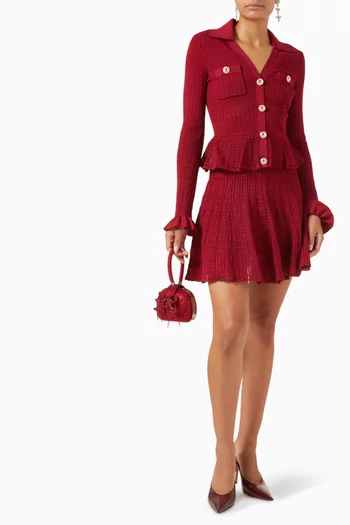 Pointelle-knit Mini Dress in Viscose Blend