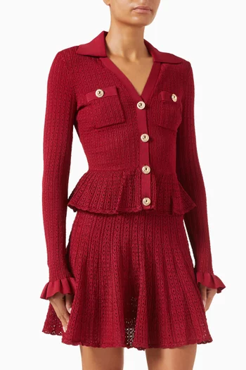 Pointelle-knit Mini Dress in Viscose Blend