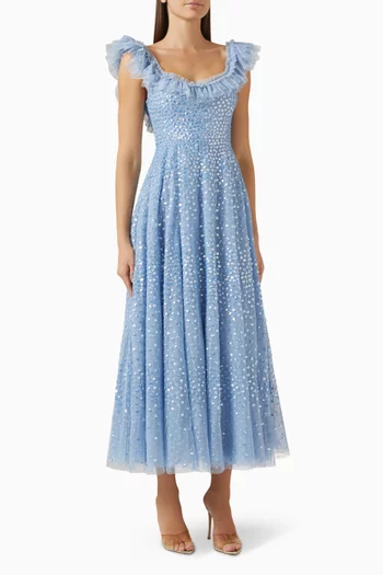Scatter Dot Ruffle Gown