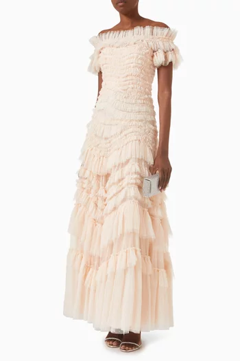 Wild Rose Off-shoulder Gown