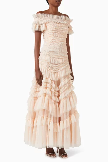 Wild Rose Off-shoulder Gown