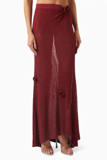 Quimbara Flower Knit Maxi Skirt