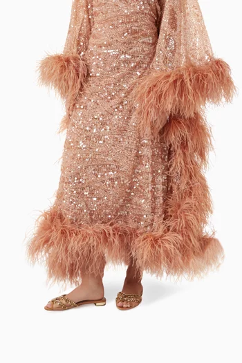 Temptation Crystal Slides in Leather & Mesh