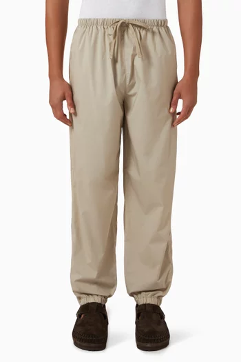 Drawstring Track Pants in Cotton Blend