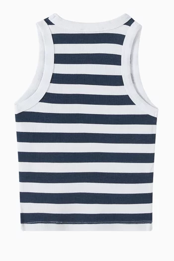 Stripe Rib-knit Tank Top in Cotton