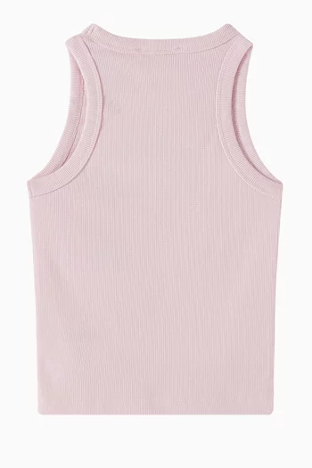 Logo Rib-knit Tank Top in Cotton