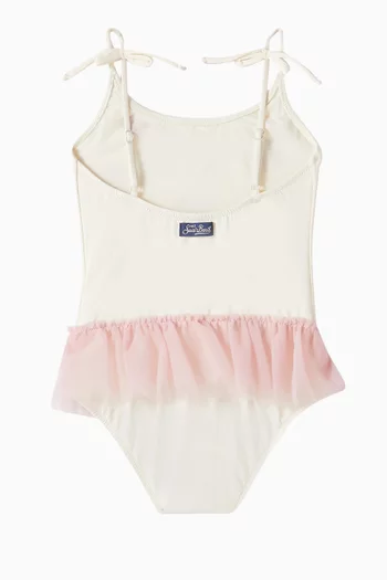 Glittered Bow One-piece Swimsuit