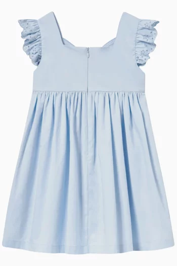 Butterfly-applique Dress in Cotton-poplin