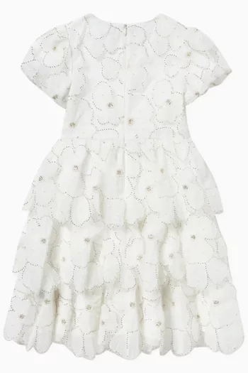 Floral-embellished Dress in Tulle