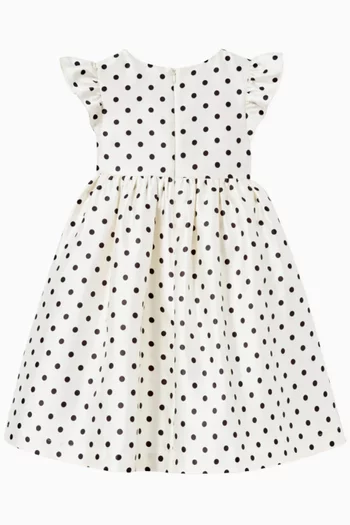 Polka-dot Midi Dress in Taffeta