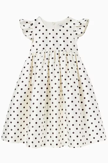 Polka-dot Midi Dress in Taffeta