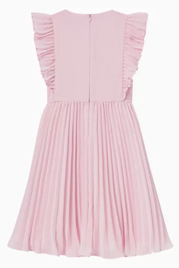 Pleated Bow Dress in Chiffon