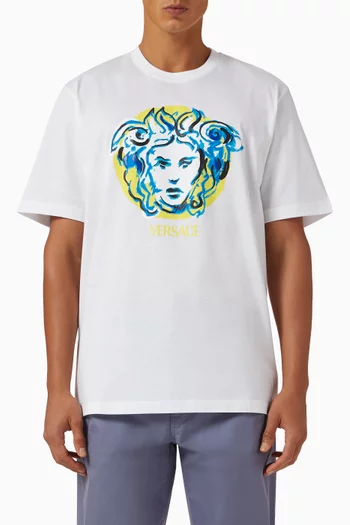 Painted Medusa T-shirt in Cotton Jersey
