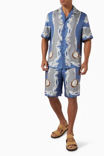 Medusa Cameo Shorts in Silk-twill