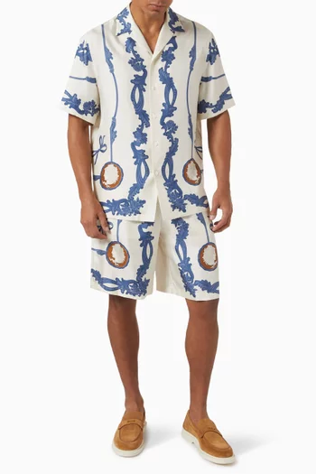 Medusa Camo Shorts in Silk