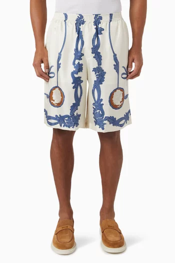 Medusa Camo Shorts in Silk