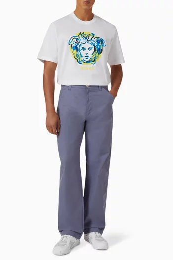 Straight-leg Pants in Gabardine