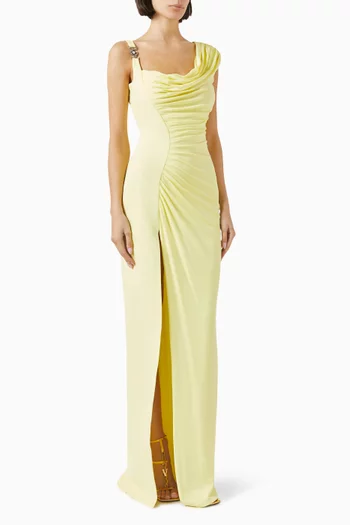 Draped Maxi Dress in Crepe-jersey