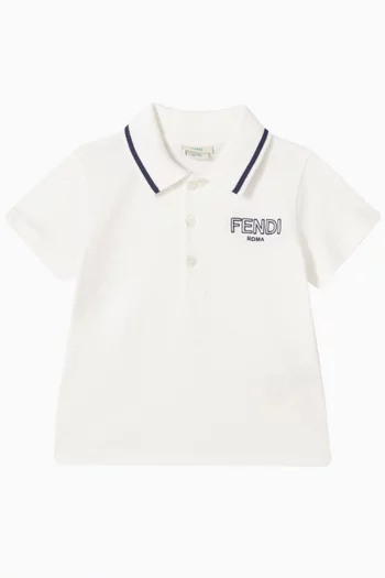 Logo-embroidered Polo Shirt in Cotton Pique